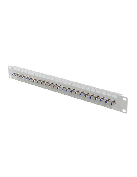 PATCH PANEL 24 PORTOV 1U S KONEKTOROM TYPU F ŠEDÝ LANBERG