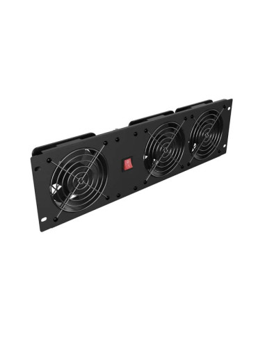 VERTIKÁLNY VENTILAČNÝ PANEL 19" 3U PRO RACK TRI VENTILÁTORY 230V ČIERNY LANBERG