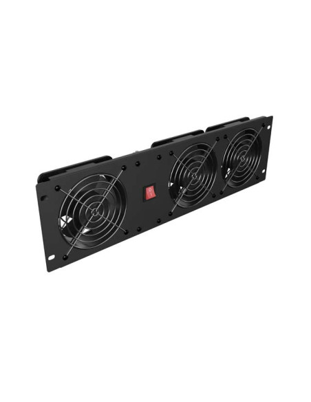 VERTIKÁLNY VENTILAČNÝ PANEL 19" 3U PRO RACK TRI VENTILÁTORY 230V ČIERNY LANBERG