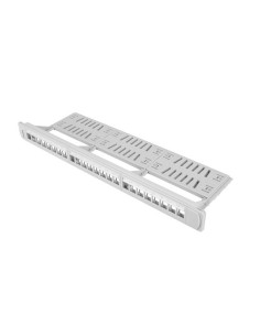 24PORTOVÝ PATCH PANEL 1U S ORGANIZÉROM PRO KEYSTONE MODULY ŠEDÝ LANBERG
