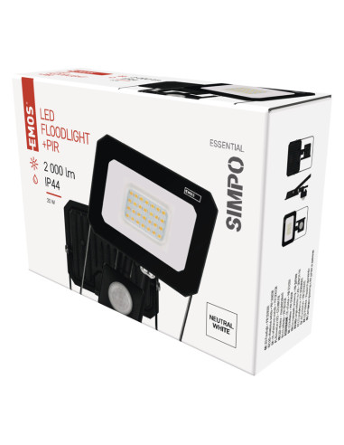 EMOS LED REFLEKTOR SIMPO 20W, 2000Lm, 4000K, PIR