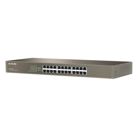 Tenda TEG1024G 24x Gigabit Switch, Fanless-bez ventilátorov, Rackmount 19", ochrana proti prepätiu