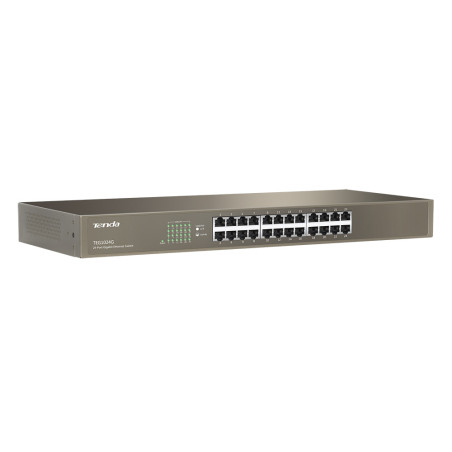 Tenda TEG1024G 24x Gigabit Switch, Fanless-bez ventilátorov, Rackmount 19", ochrana proti prepätiu
