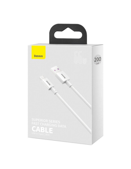 Baseus Superior Series Fast Charging Dátový Kábel USB-A - USB-C 66W 2m White