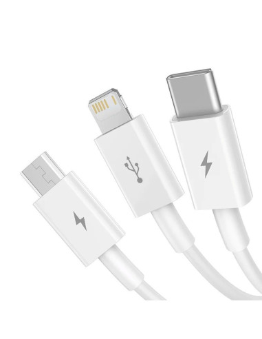 Baseus Superior Series Fast Charging Dátový Kábel USB-A - USB-C/microUSB/Lightning 3.5A 1m Stellar W