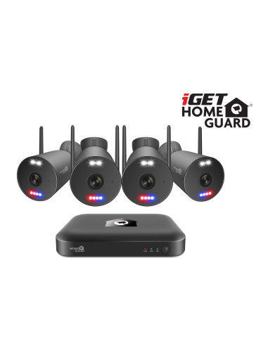 iGET HGNVK109104 - kamerový Wi-Fi set, 3K rozlíšenie, 10CH NVR + 4x kamera so zvukom, IR + LED, CZ app