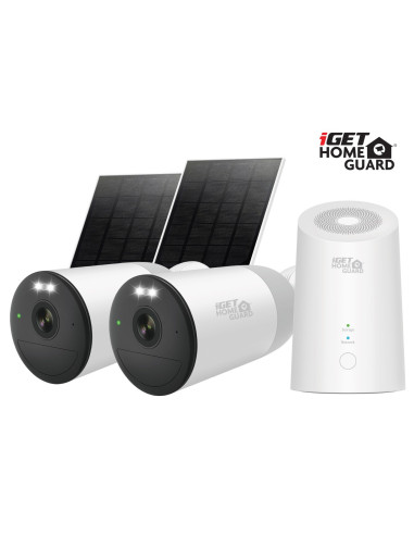 iGET HGWNK108402S - kamerový batériový 2K Wi-Fi set, 10CH NVR + 2x kamera so solár. panelom, 9000mAh