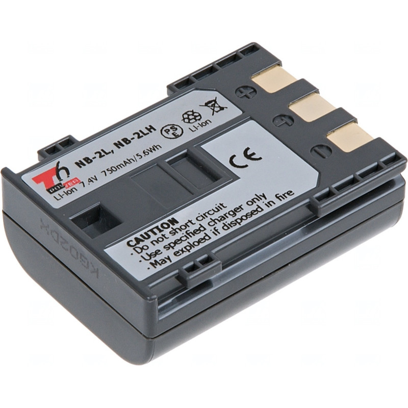 Batéria T6 Power Canon NB-2L, NB-2LH, BP-2LH, 750mAh, 5,5Wh, sivá