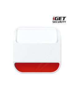 iGET SECURITY MP11 - vonkajšia siréna napájaná batériou alebo adaptérom, pre alarm M6-4G, bat. v balení