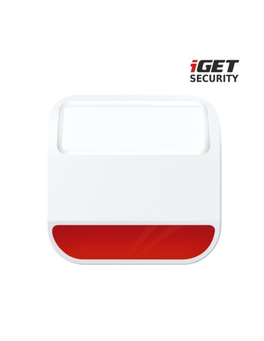 iGET SECURITY MP11 - vonkajšia siréna napájaná batériou alebo adaptérom, pre alarm M6-4G, bat. v balení