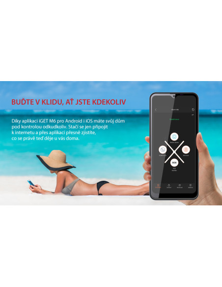 iGET SECURITY M6-4G Premium - Inteligentný zabezpečovací systém 4G/WiFi/LAN alarm, Android, iOS