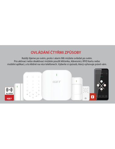 iGET SECURITY M6-4G Premium - Inteligentný zabezpečovací systém 4G/WiFi/LAN alarm, Android, iOS