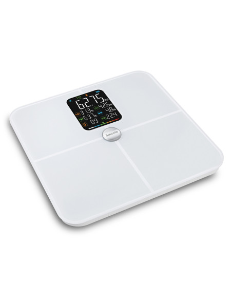 Salente BodyFit, múdra osobná diagnostická fitness váha, Bluetooth, biela