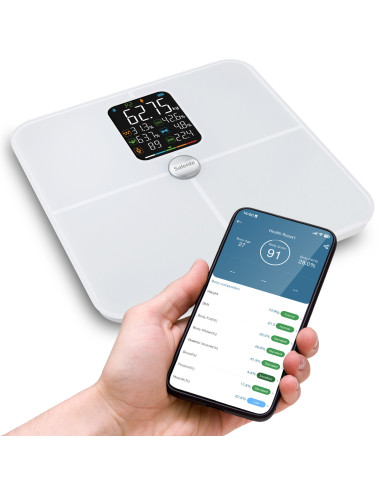 Salente BodyFit, múdra osobná diagnostická fitness váha, Bluetooth, biela