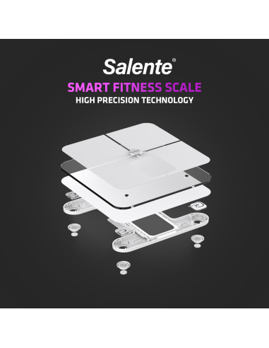 Salente BodyFit, múdra osobná diagnostická fitness váha, Bluetooth, biela