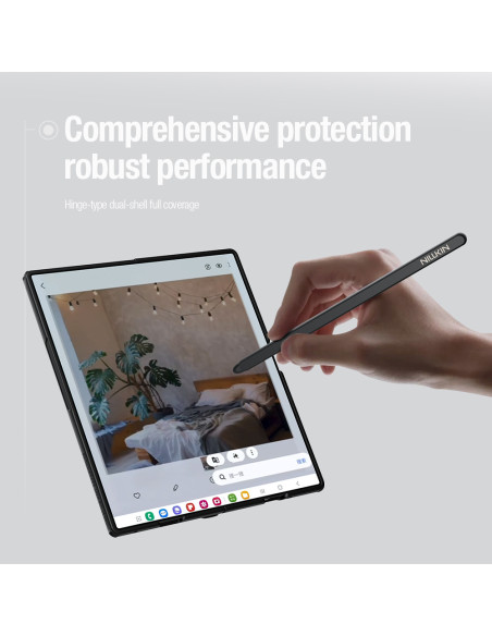 Nillkin Super Frosted FOLD Magnetic Pen Slot Zadný Kryt pre Samsung Galaxy Z Fold 8 Ultra Transparen