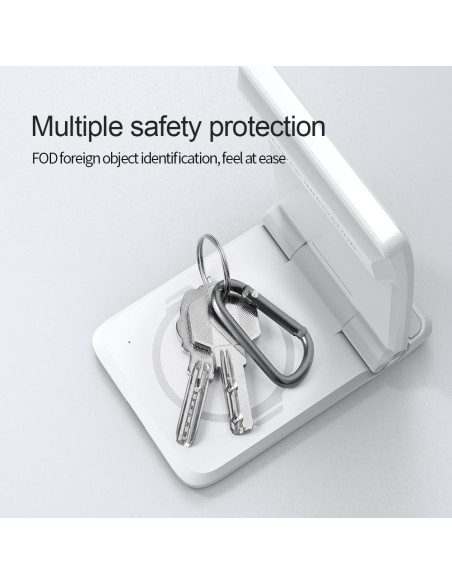 Nillkin PowerTrio 3v1 Bezdrôtová Nabíjačka MagSafe pre Samsung Watch White