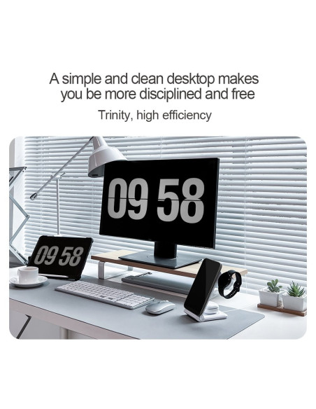 Nillkin PowerTrio 3v1 Bezdrôtová Nabíjačka MagSafe pre Samsung Watch White