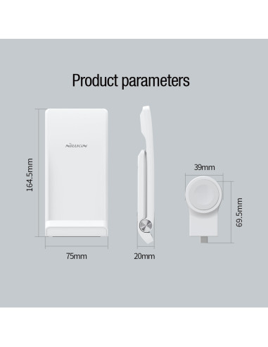 Nillkin PowerTrio 3v1 Bezdrôtová Nabíjačka pre Apple Watch White (MFI)