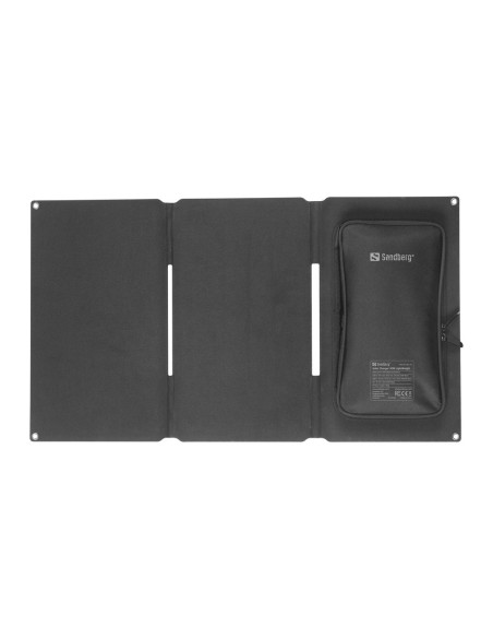 Sandberg Solar Charger 30W USB/USB-C/DC, skladacia solárna nabíjačka, čierna