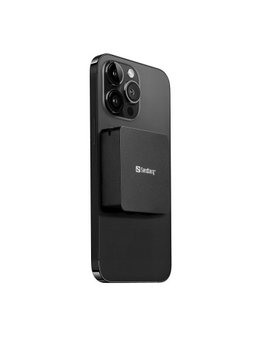 Sandberg 3in1 Magnet Powerbank 5000 mAh, magnetická powerbanka s bezdrôtovým nabíjaním, čierna