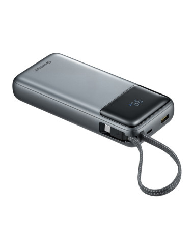 Sandberg All-in1 Powerbank 20000 mAh PD 67W, powerbanka s integrovaným USB-C káblom, čierna