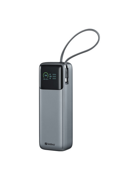 Sandberg All-in1 Powerbank 20000 mAh PD 130W, powerbanka s USB-C káblom, čierna