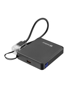 Sandberg Nano Powerbank 5000 mAh PD20W, kompaktná powerbanka s USB-C káblom, čierna