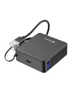 Sandberg Nano Powerbank 10000 mAh PD20W, kompaktná powerbanka s USB-C káblom, čierna