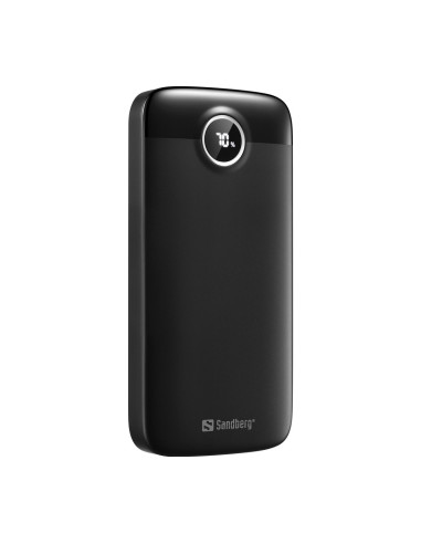 Sandberg SemiSolidState Powerbank 10000 mAh PD20W, kompaktná powerbanka, čierna