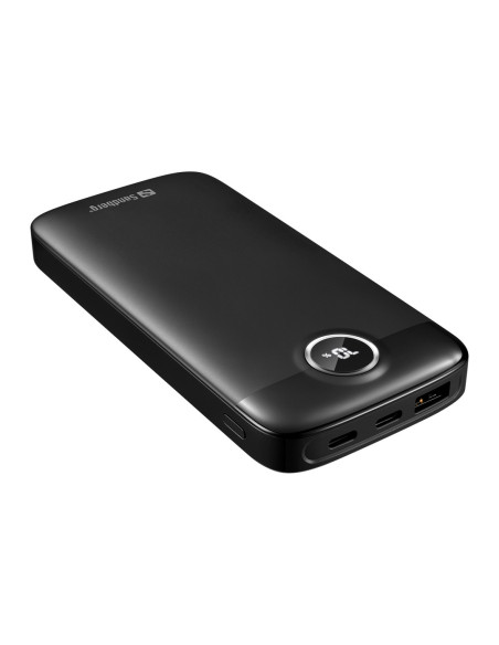 Sandberg SemiSolidState Powerbank 10000 mAh PD20W, kompaktná powerbanka, čierna