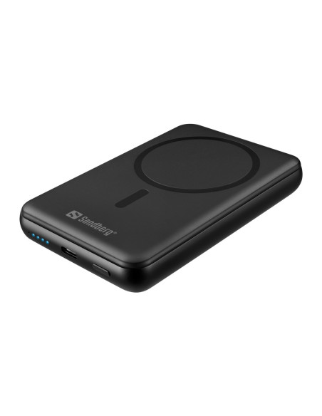 Sandberg SemiSolidState Magnet Powerbank 10000 mAh PD20W, magnetická powerbanka, čierna