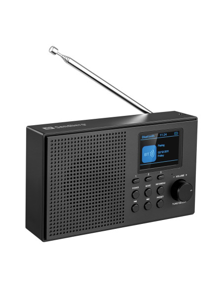 Sandberg Speaker Radio DAB+BT Recharge, prenosné DAB+/FM rádio s Bluetooth, čierna