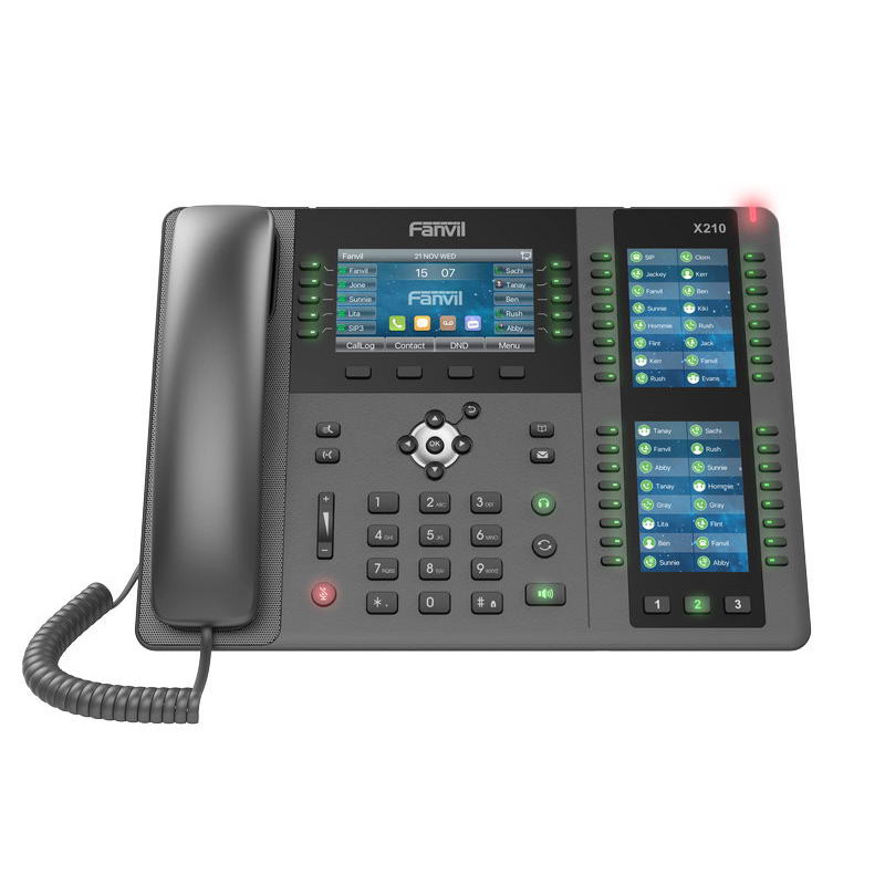 Fanvil X210 SIP telefón, 4.3" bar. disp.+ 2 prid. disp., 20 SIP, 106 DSS, 2xGbit