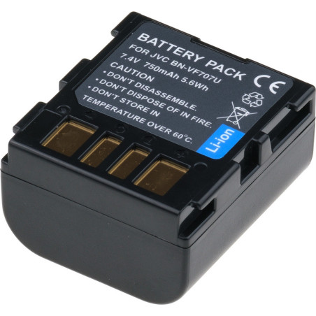 Batéria T6 Power JVC BN-VF707U, BN-VF707, 750mAh, 5,4Wh, sivá