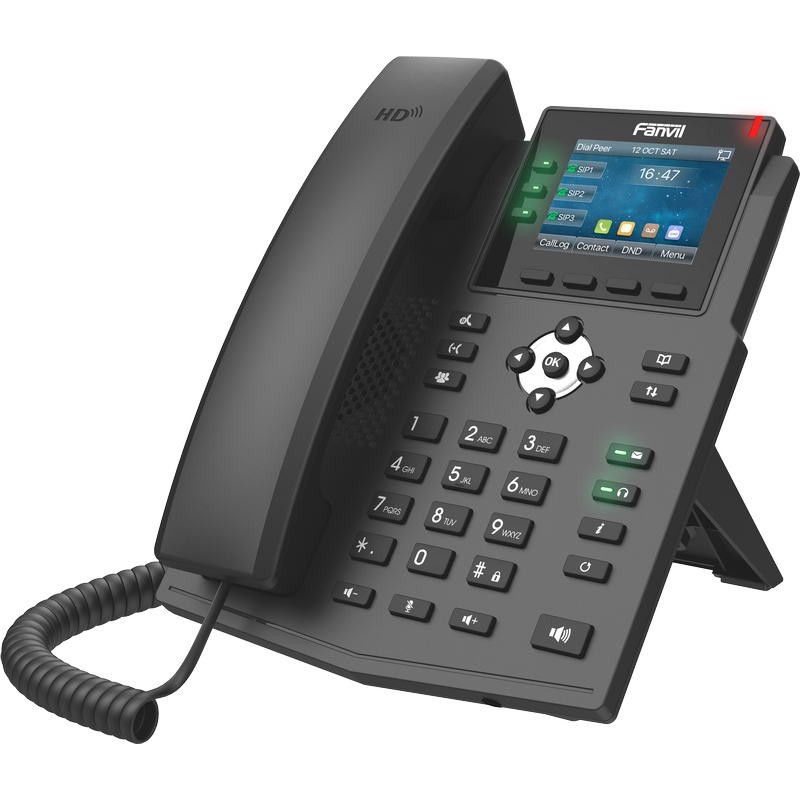 Fanvil X3U Pro SIP telefón 2,8" bar.disp., 6SIP, 3link.tl., dual Gbit, PoE
