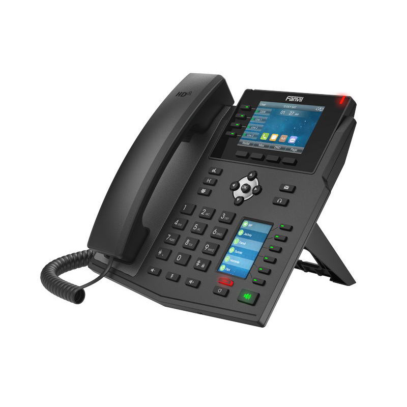Fanvil X5U SIP telefón, 3,5" bar.disp. + 2,4" disp., 16SIP, 4link.tl., 30DSS hr., BT, dual Gbit