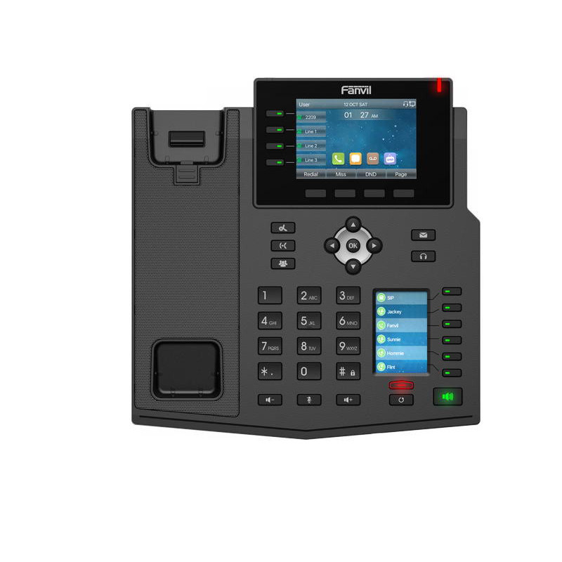 Fanvil X5U SIP telefón, 3,5" bar.disp. + 2,4" disp., 16SIP, 4link.tl., 30DSS hr., BT, dual Gbit