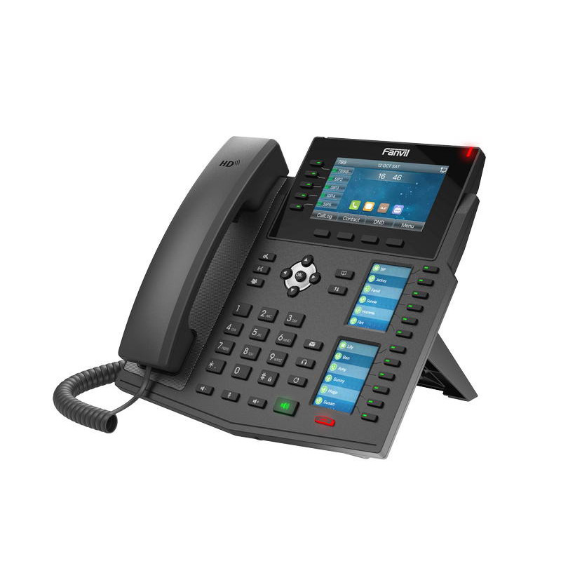 Fanvil X6U SIP telefón, 4.3" bar. disp.+2 prid. disp., 20 SIP, 5link. hr., 60 DSS hr., BT, dual Gbit