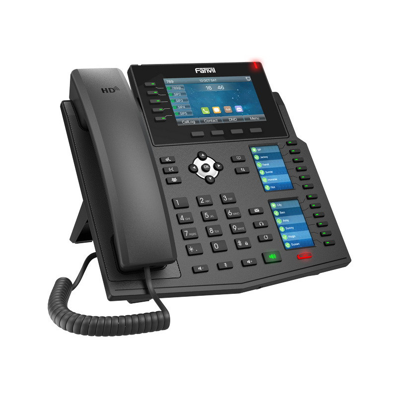 Fanvil X6U SIP telefón, 4.3" bar. disp.+2 prid. disp., 20 SIP, 5link. hr., 60 DSS hr., BT, dual Gbit