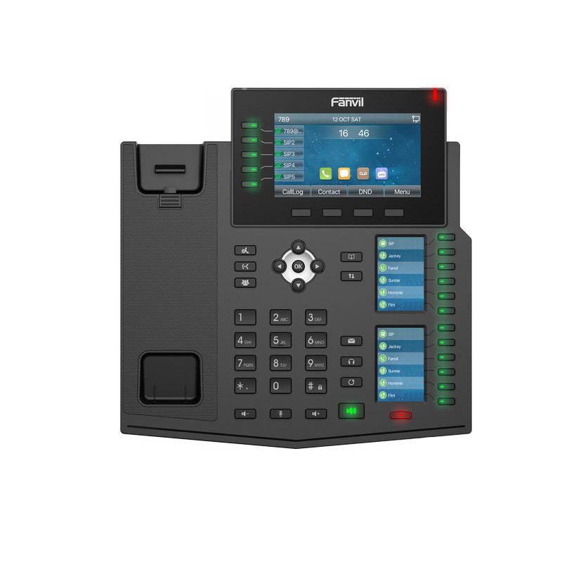 Fanvil X6U SIP telefón, 4.3" bar. disp.+2 prid. disp., 20 SIP, 5link. hr., 60 DSS hr., BT, dual Gbit