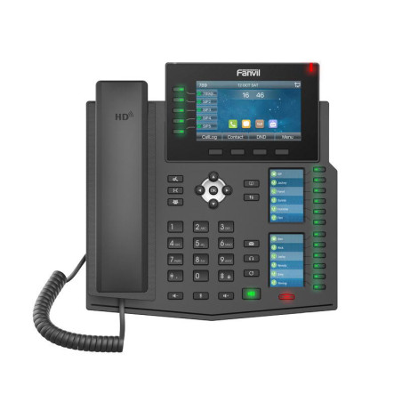 Fanvil X6U SIP telefón, 4.3" bar. disp.+2 prid. disp., 20 SIP, 5link. hr., 60 DSS hr., BT, dual Gbit