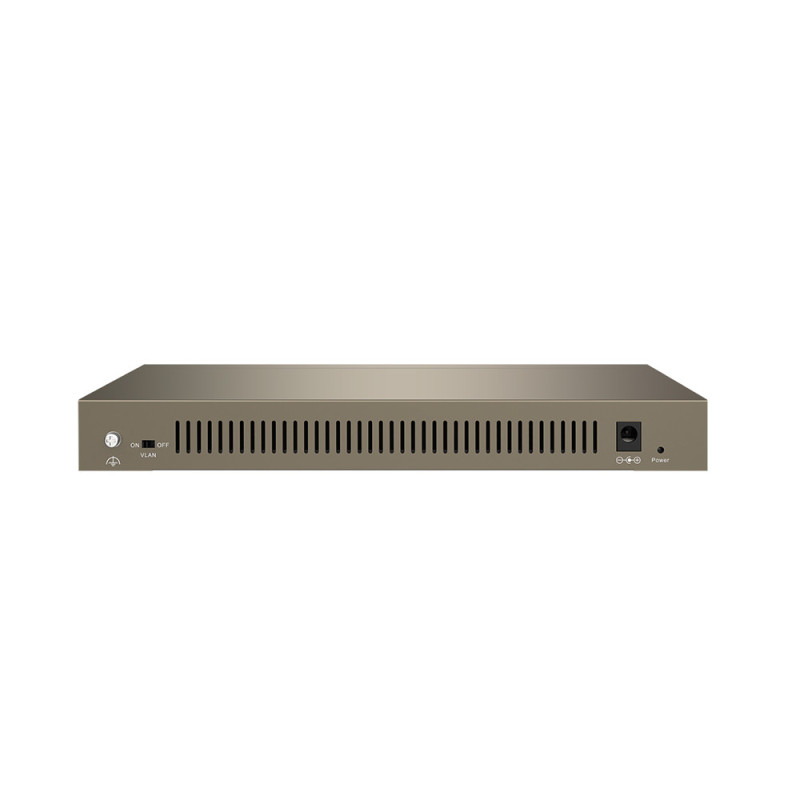 Tenda TEG1016M 16-port Gigabit Switch, 16x 10/100/1000 Mb/s, Fanless, MAC 8K, napájanie AC/DC, aj múr