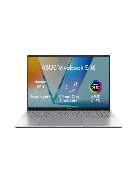 ASUS Vivobook S16/S3607QA-OLED111WZ/SD-X1-26-100/16"/WUXGA/32GB/512GB/Adreno/W11H/Silver/2R