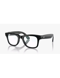 Meta Ray-Ban Gen1 Wayfarer, Shiny Black, Clear (Large)