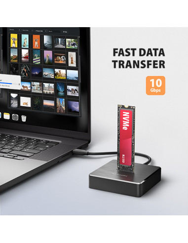 AXAGON ADSA-M2C11, USB-C 10Gbps dokovacia stanica pre 1× M.2 NVMe/SATA SSD