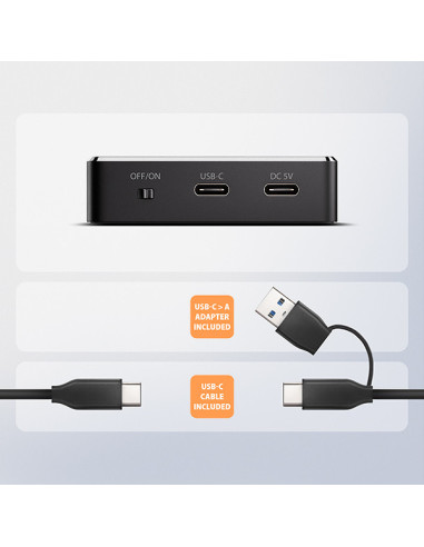 AXAGON ADSA-M2C11, USB-C 10Gbps dokovacia stanica pre 1× M.2 NVMe/SATA SSD
