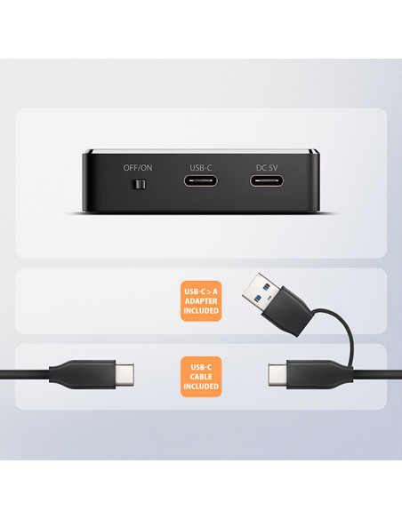 AXAGON ADSA-M2C11, USB-C 10Gbps dokovacia stanica pre 1× M.2 NVMe/SATA SSD
