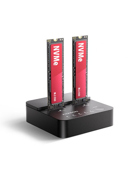 AXAGON ADSA-M2C22L, USB-C 20Gbps dokovacia stanica pre 2× M.2 NVMe SSD s funkciou klonovania