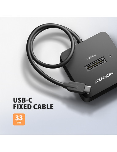 AXAGON ADSA-M2C11L, USB-C 10Gbps dokovacia stanica pre 1× M.2 NVMe SSD